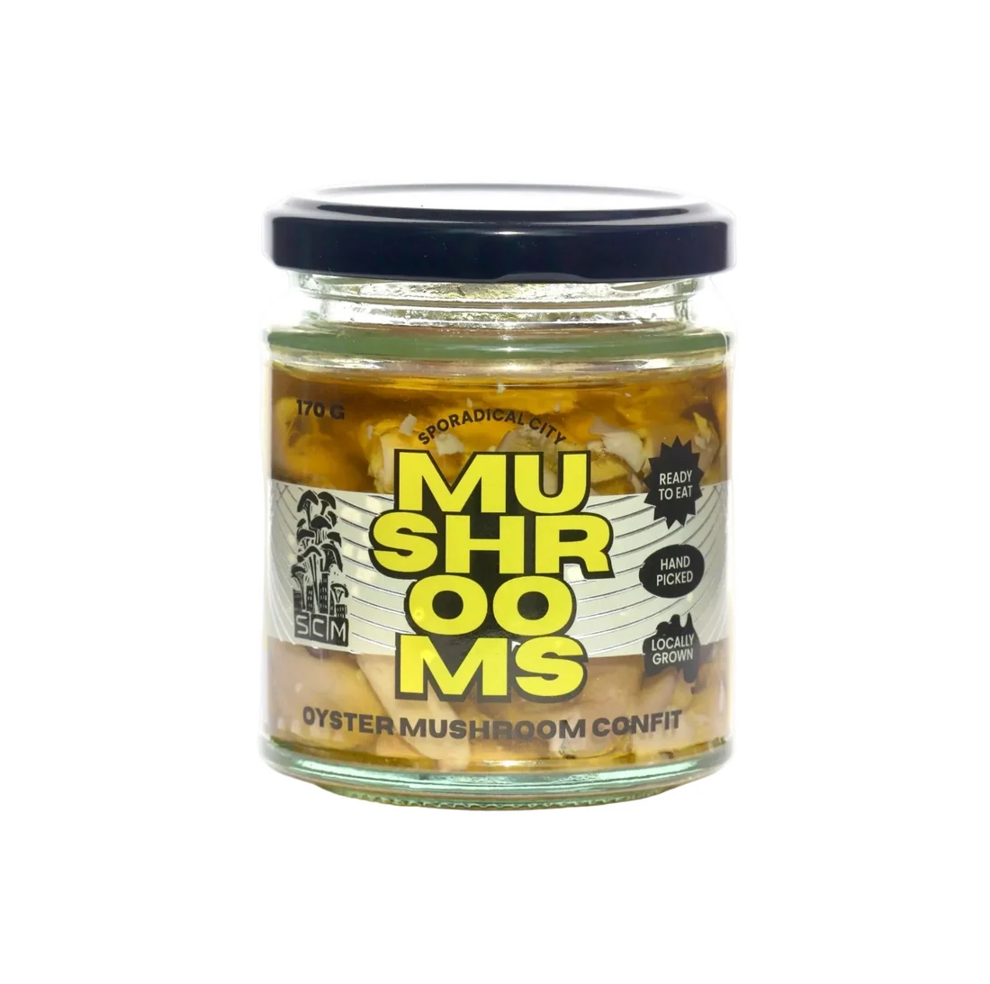 OMG Mushroom Confit 130g jar by Sporadical City Mushrooms.